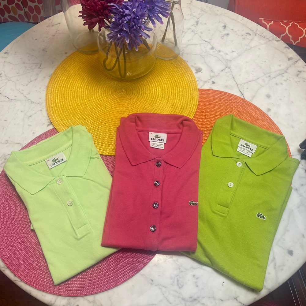 Three Lacoste Polo Shirts